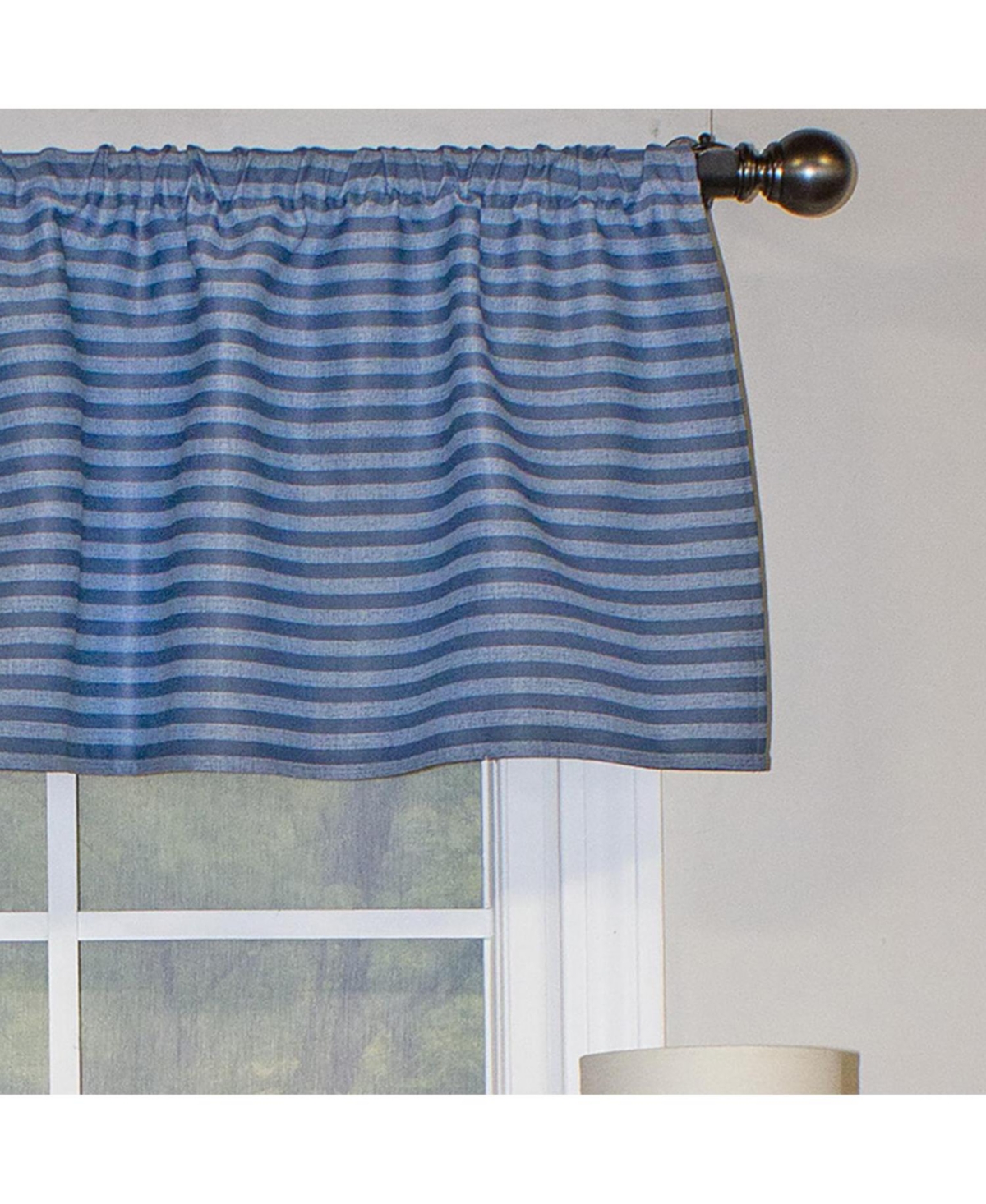 Rlf Home Serpentine Tailored 100% Cotton with Fully Lined 3" Rod Pocket Valnance for Windows 50" x 14" Sky