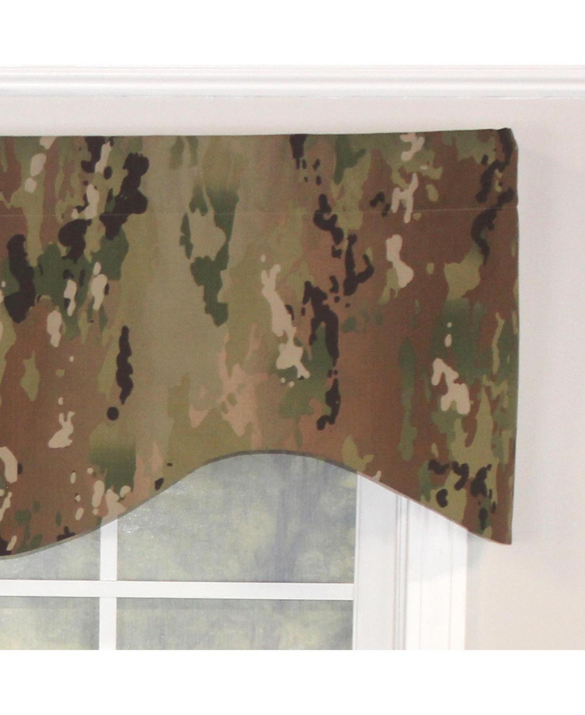 Rlf Home Cloak Cornice 100% Cotton with Fully Lined 3" Rod Pocket Valnance for Windows 50" x 17" Green