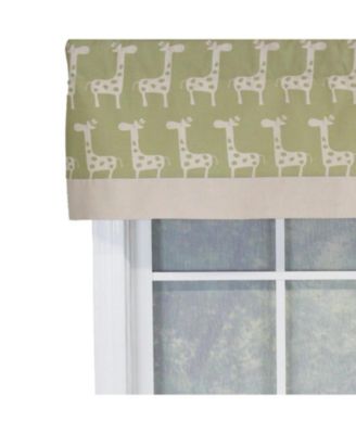 Girafee Banded 100% Cotton with Fully Lined 3" Rod Pocket Valnance for Windows 50" x 15" Fern