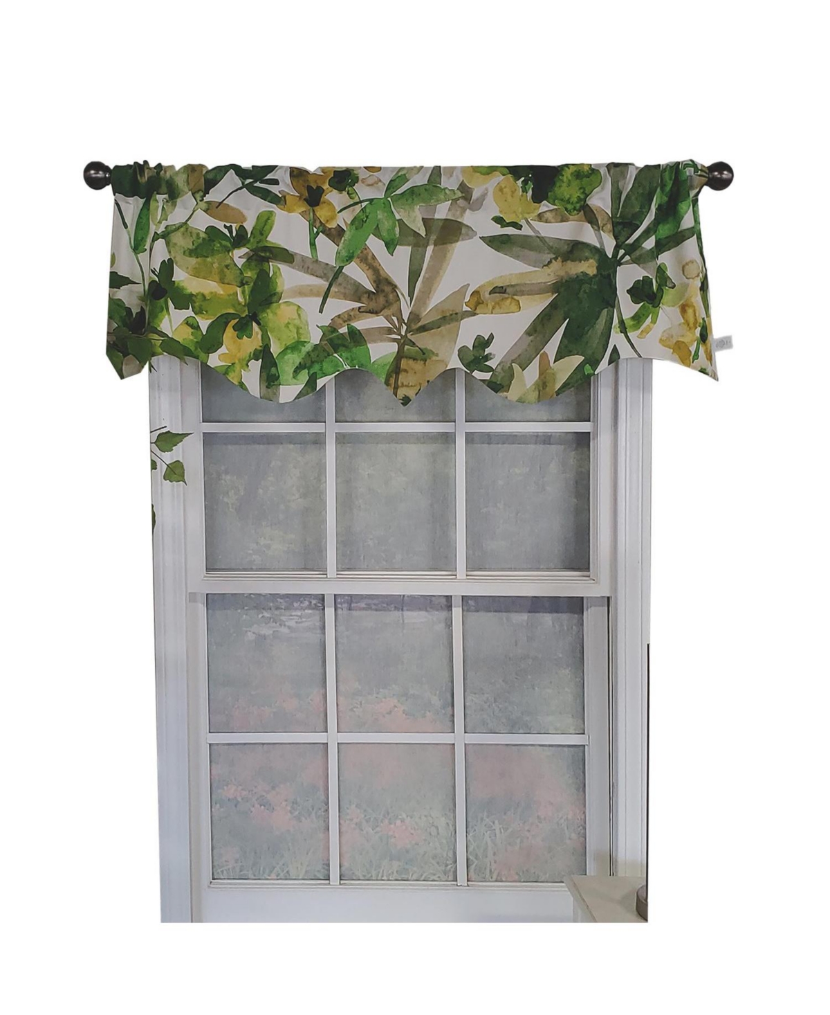 Rlf Home Jungla Regal 100% Cotton with Fully Lined 3" Rod Pocket Valnance for Windows 50" x 17" Forest