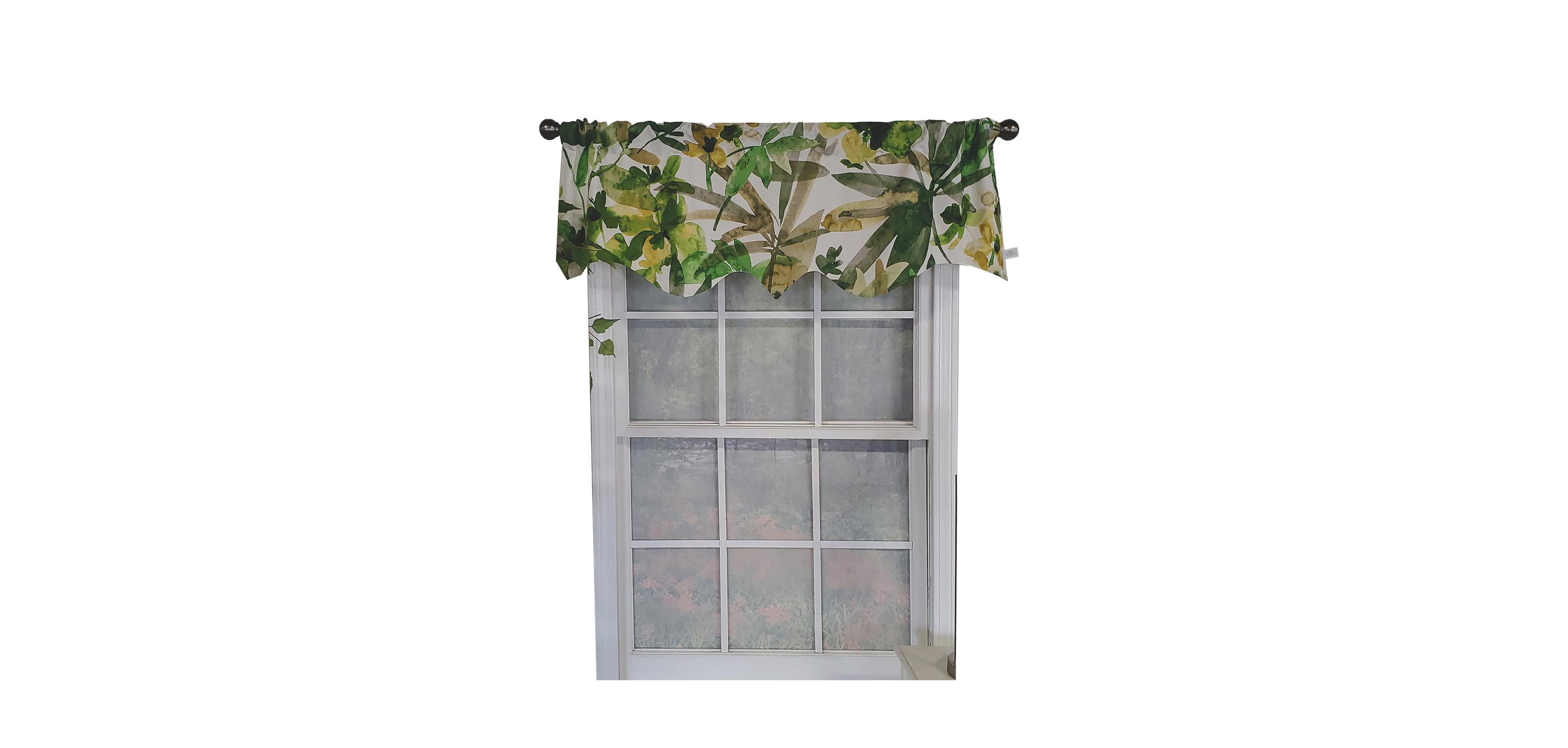 Rlf Home Jungla Regal 100% Cotton with Fully Lined 3" Rod Pocket Valnance for Windows 50" x 17"