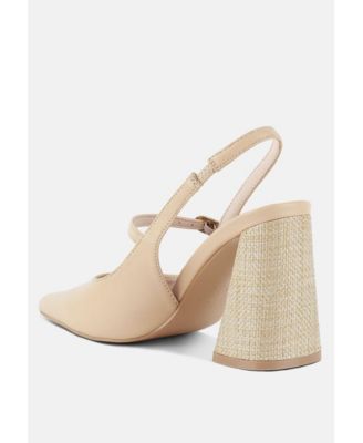 Womens Nougat Flared Heel Party Sandals