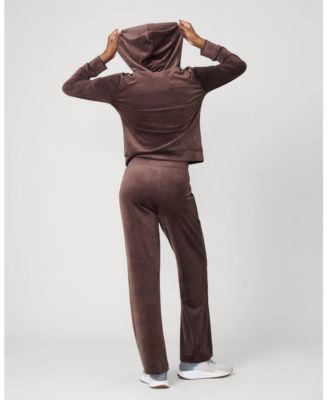 Women's Ruched Zip-Up Velour Set