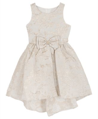 Rare Editions - Girls 7-16 Lurex Jacquard Sleeveless Hi-Low Dress