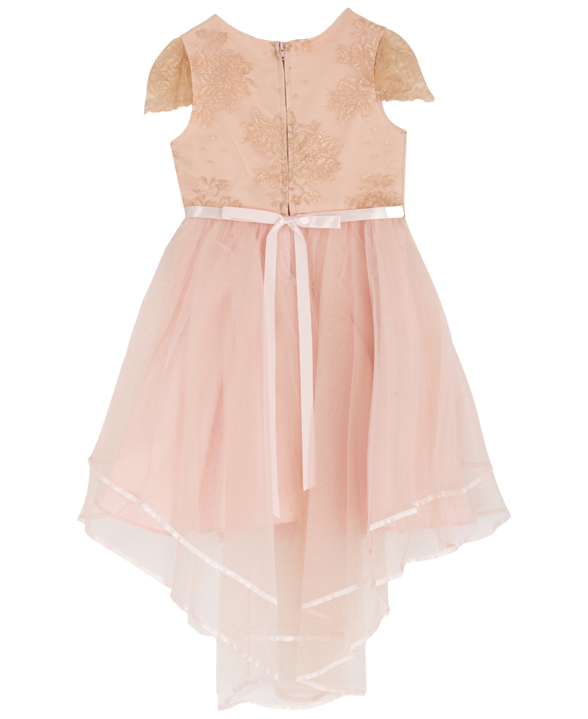 Rare Editions Girls 2T-6X Round Neck High-Low Hem Party Dress