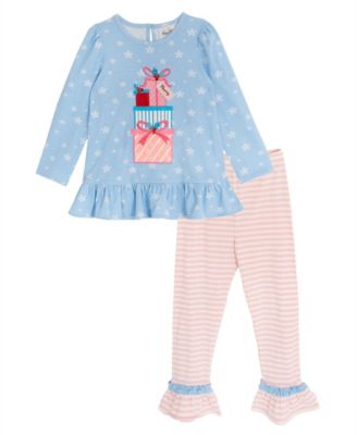 Rare Editions - Girls 4T-6X 2-Piece Long-Sleeve Top and Leggings Set