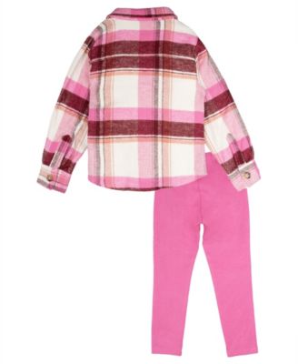 Girls' 4T-6X Shacket, T-Shirt, and Leggings, 3-Piece Set