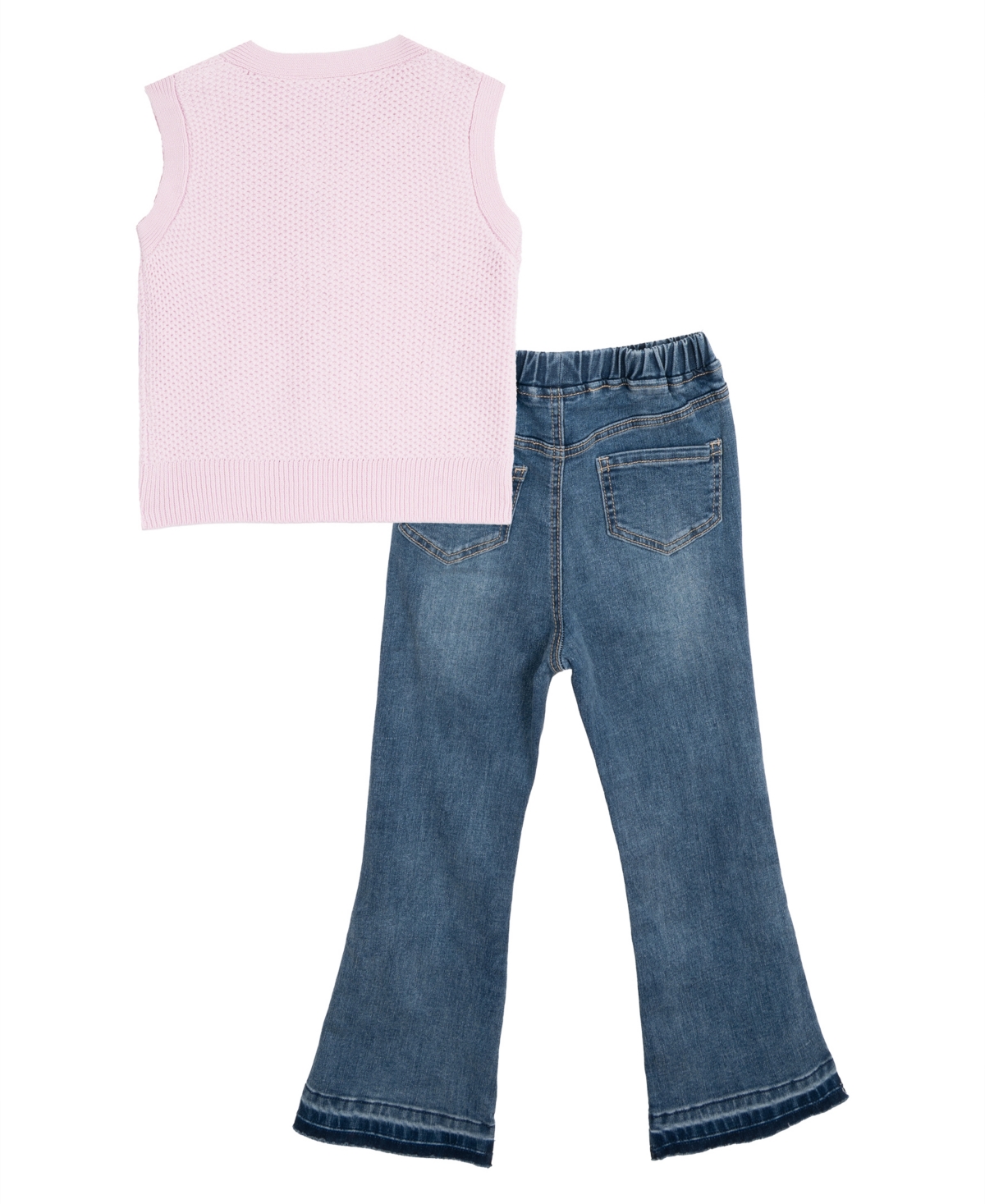 Rare Editions Girls 4T-6X Sweater Vest and Flare Jeans, 2-Piece Set