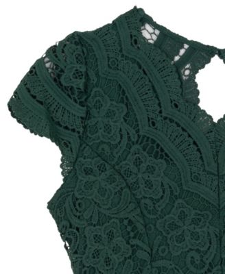 Girls' 7-16 Lace and Skater Short-Sleeve Dress