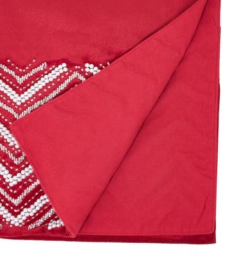 Velvet Beaded Chevron Table Runner, 16" x 72"