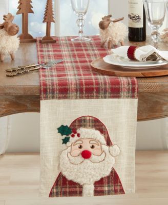 Plaid Santa Table Runner, 13" x 72"