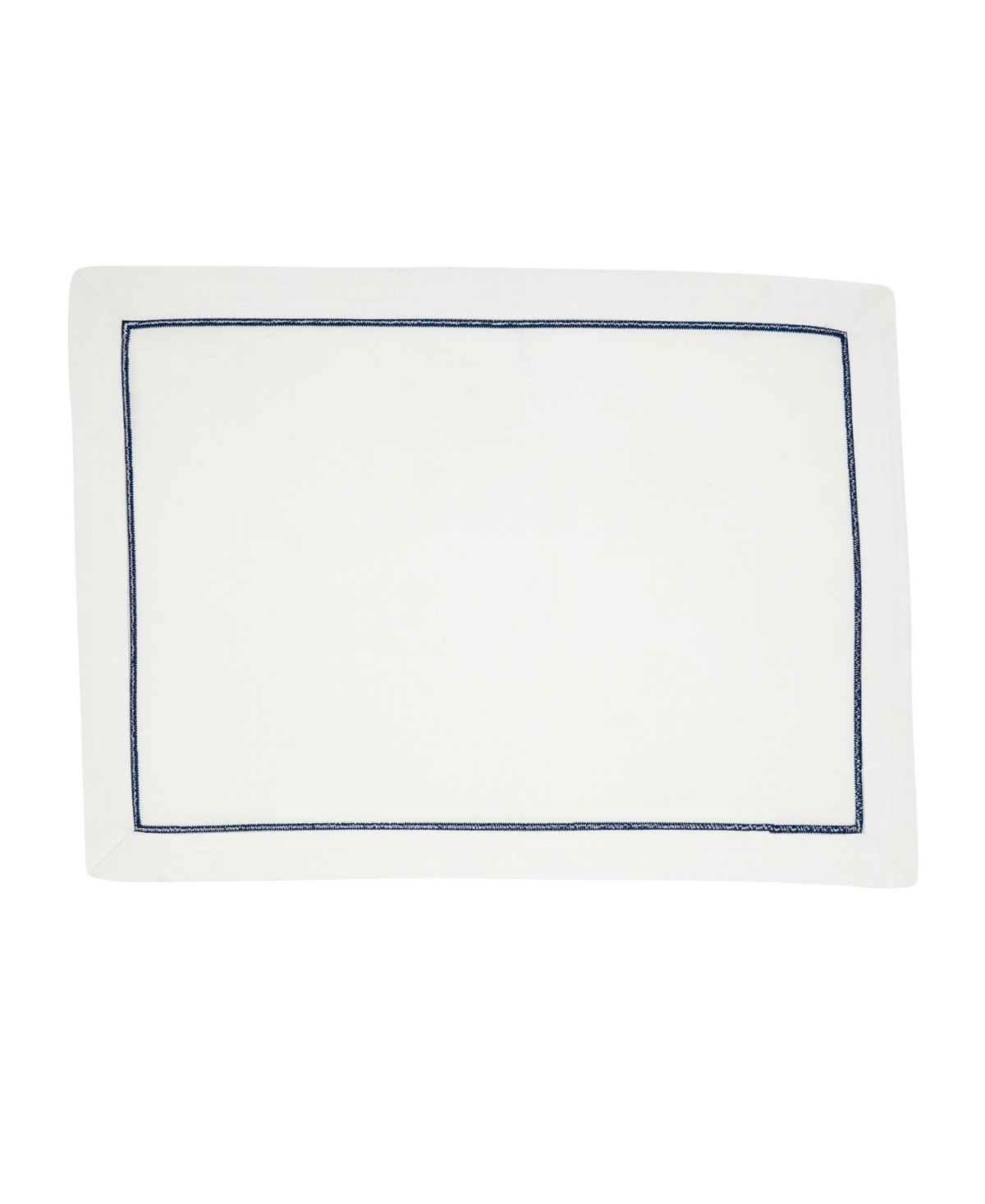 Saro Lifestyle Embroidered Line Design Placemat, Set Of 4 In Blue