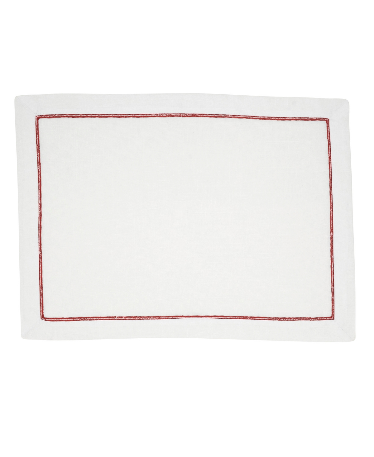 Saro Lifestyle Embroidered Line Design Placemat, Set Of 4 In Brown