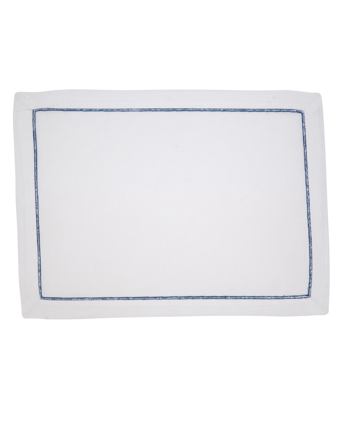 Saro Lifestyle Embroidered Line Design Placemat, Set Of 4 In Blue