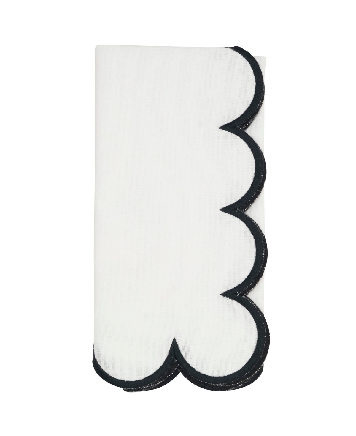 Saro Lifestyle Scalloped Hem Napkin, Set Of 4 In Black