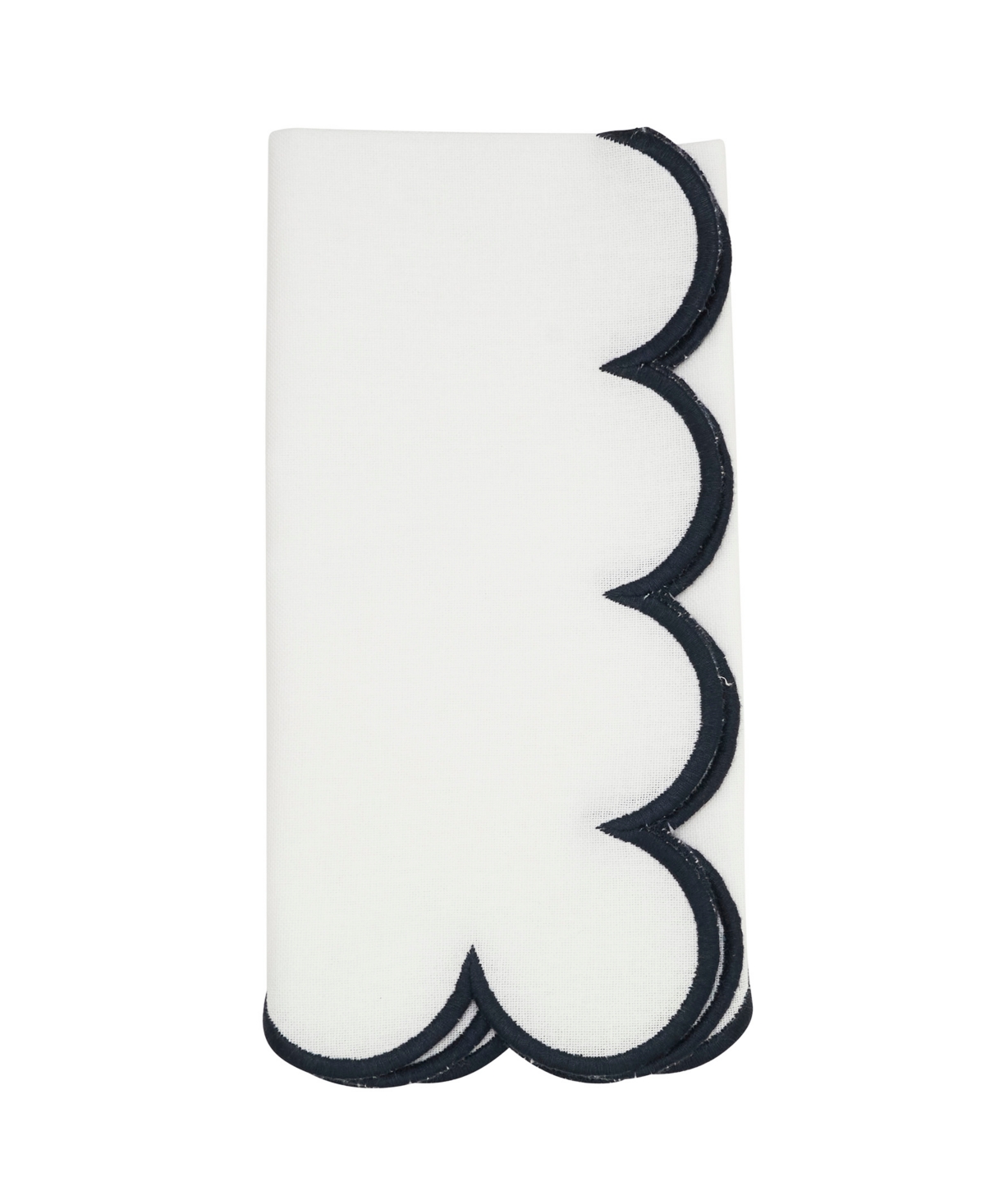 Saro Lifestyle Scalloped Hem Napkin, Set Of 4 In Blue