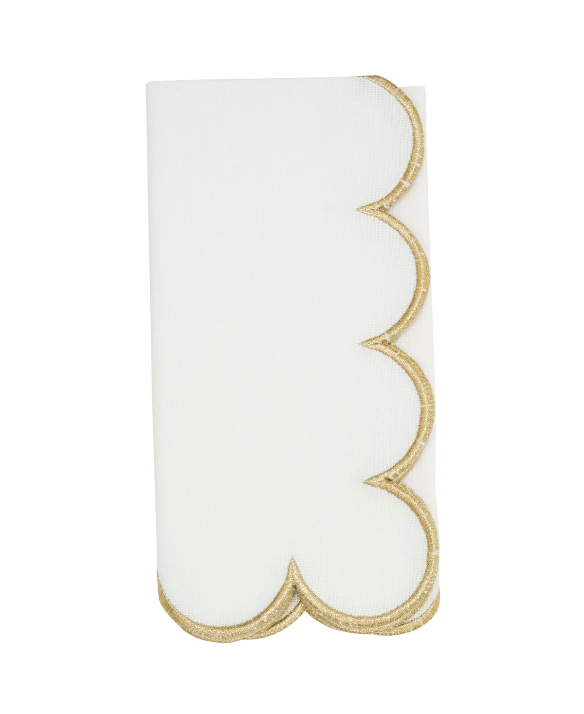 Saro Lifestyle Scalloped Hem Napkin, Set Of 4 In Gold