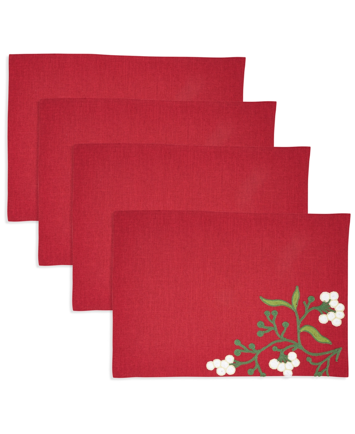 Saro Lifestyle Merry Mistletoe Placemat, Set of 4