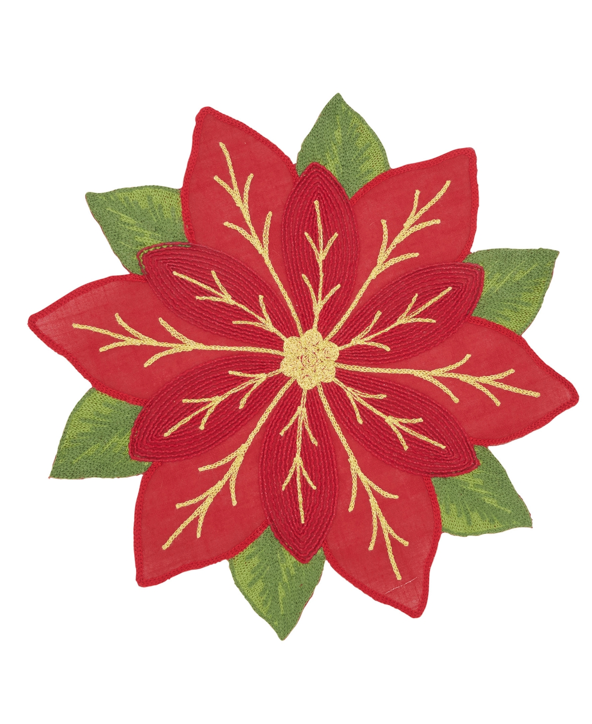 Saro Lifestyle Winter Bloom Placemat, Set Of 4 In Red