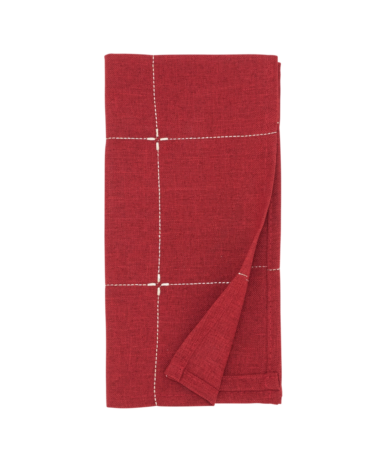 Saro Lifestyle Embroidered Napkin, Set Of 4 In Red