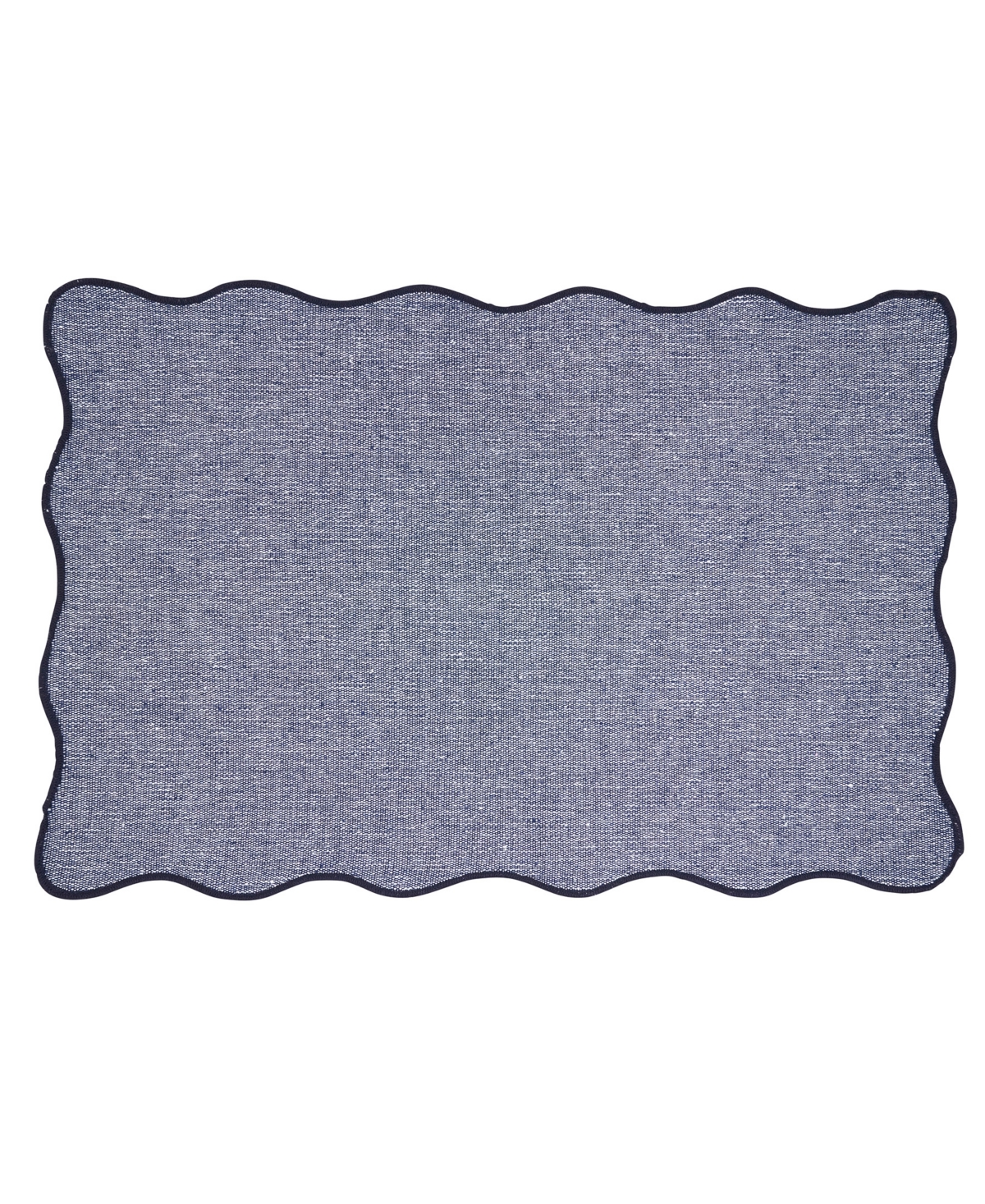Saro Lifestyle Eco Scallop Border Placemat, Set Of 4 In Blue