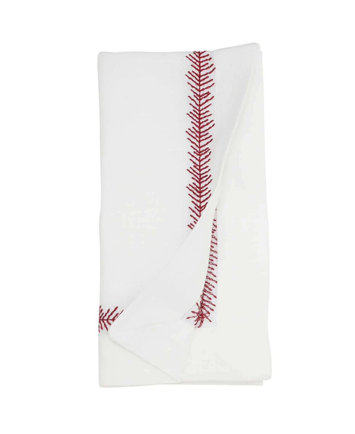 Saro Lifestyle Embroidered Border Table Napkin, Set Of 4 In Red