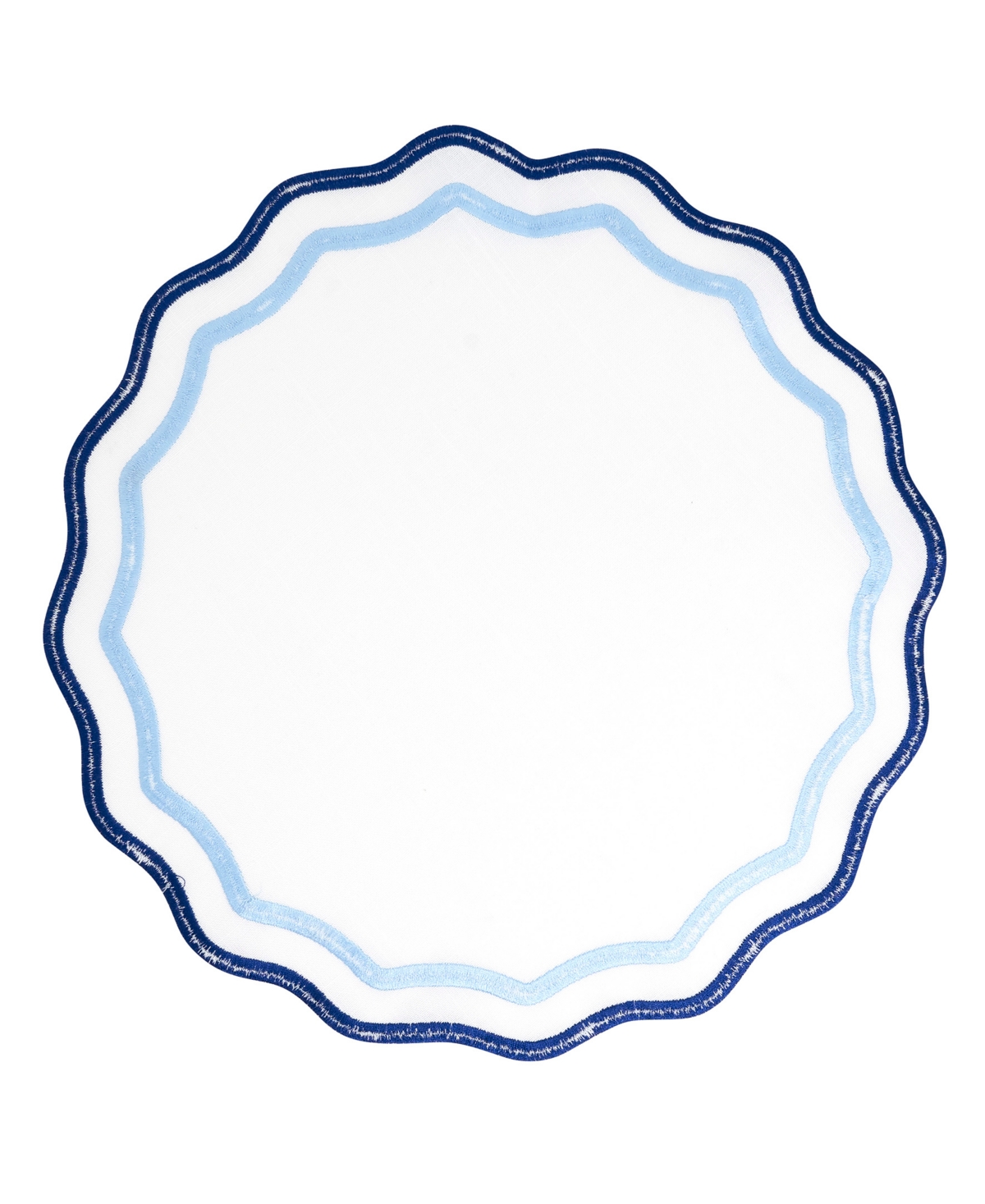 Saro Lifestyle Eco Scallop Border Placemat, Set Of 4 In Blue