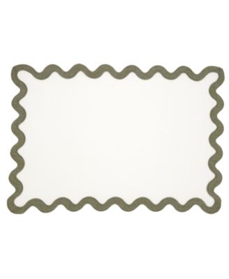 Linen Eco Scallop Border Placemat, Set of 4