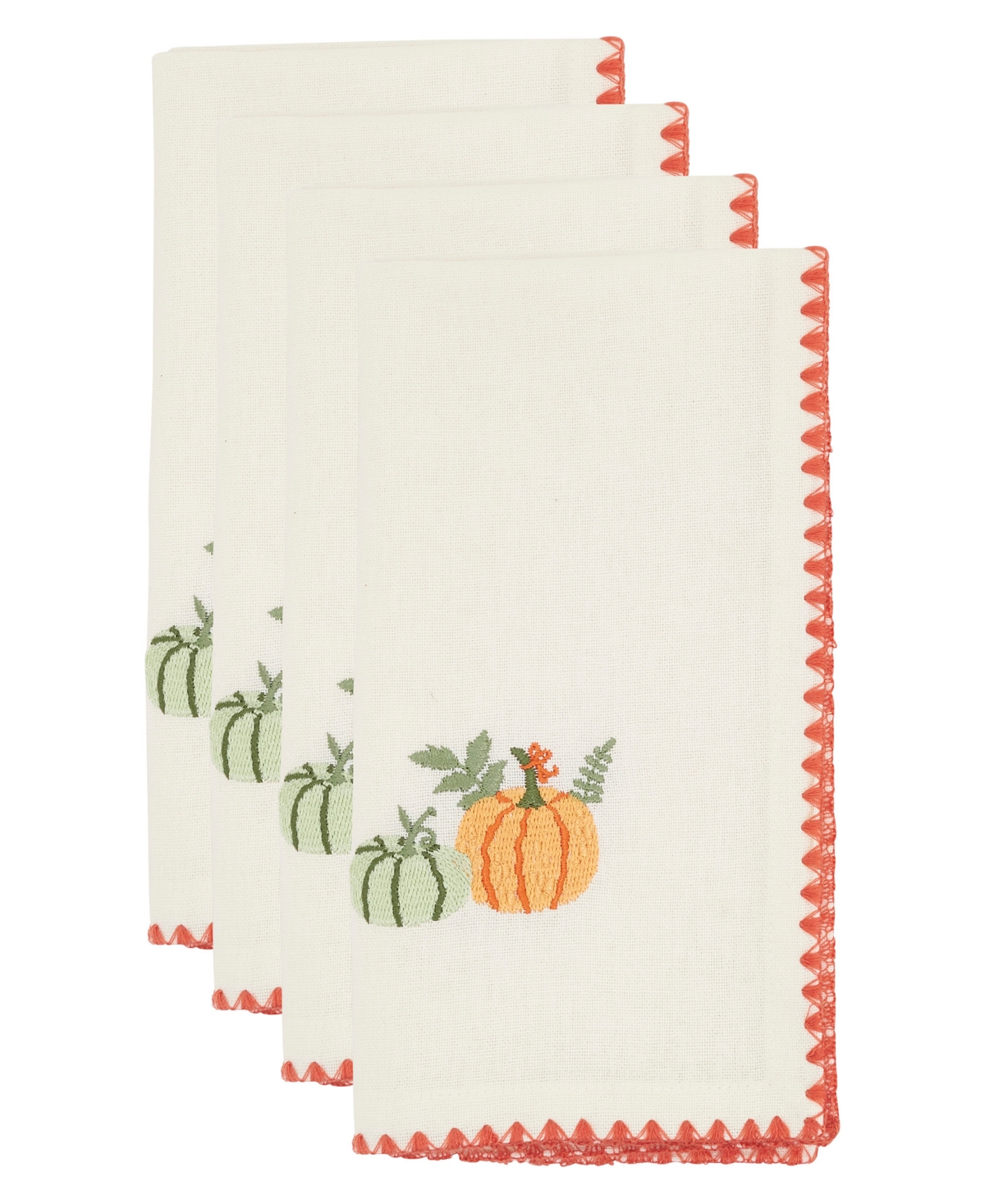Saro Lifestyle Fall Pumpkins Napkin, Set of 4