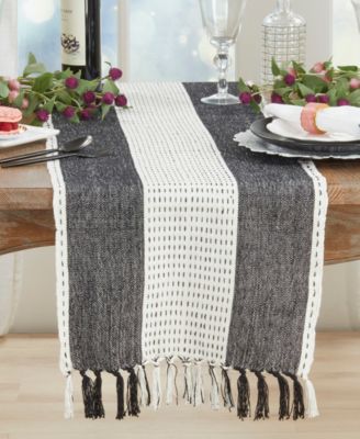 Stitched Banded Table Runner, 16" x 72"