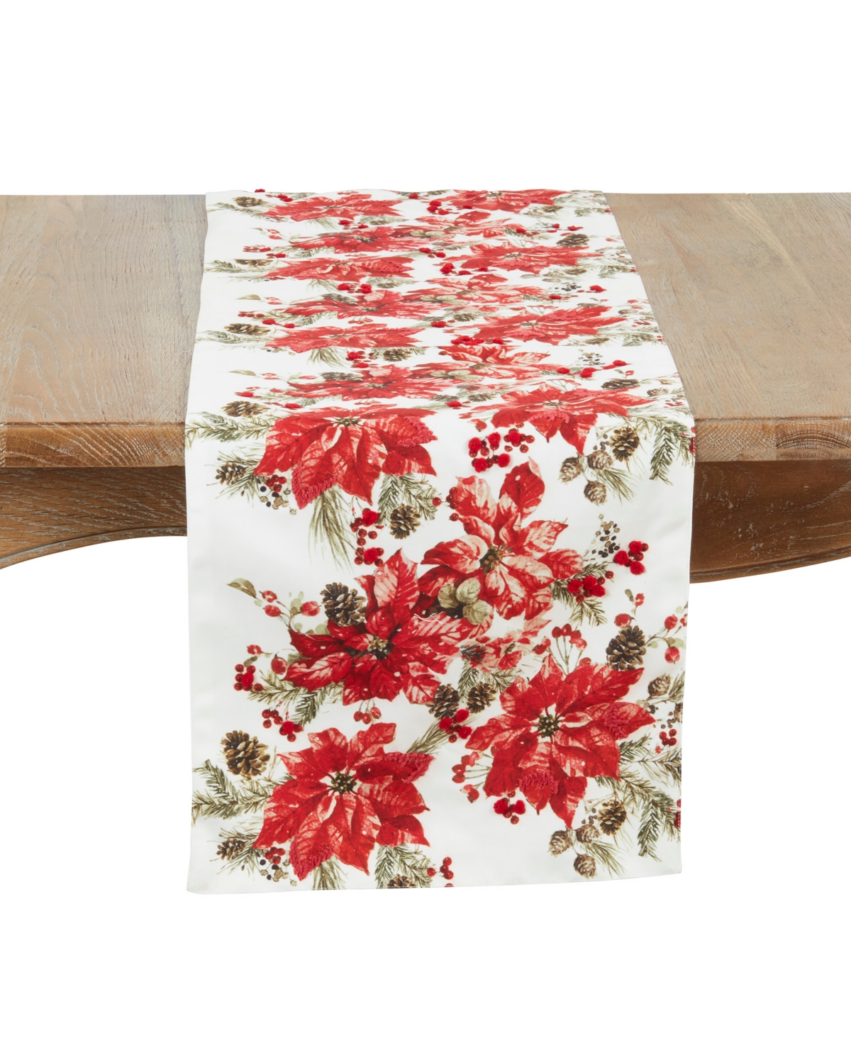 Saro Lifestyle Poinsettia Table Runner