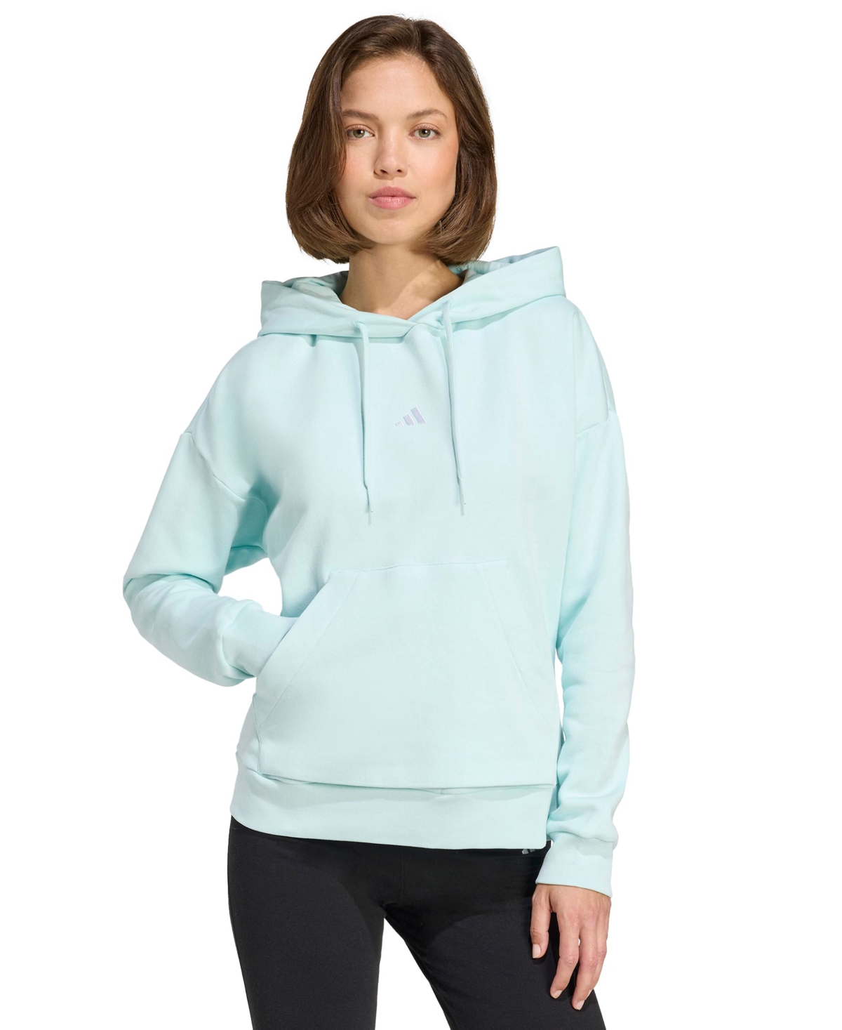 Adidas Originals Women's Essentials Long-sleeve Logo Hoodie In Blue