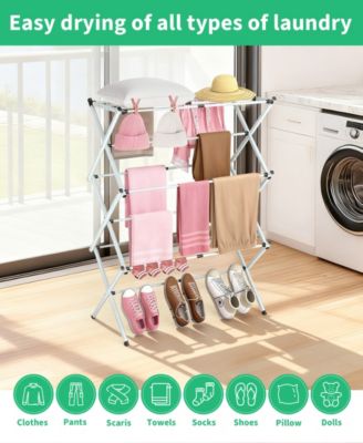 White Folding Metal Drying Rack