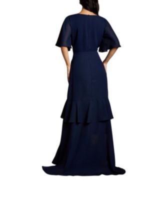 Women's Angel Sleeve Bridesmaid Maxi Dress