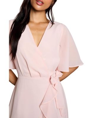 Women's Angel Sleeve Bridesmaid Maxi Dress