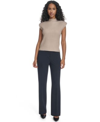 Women's Mock Neck Cap Sleeve Sweater