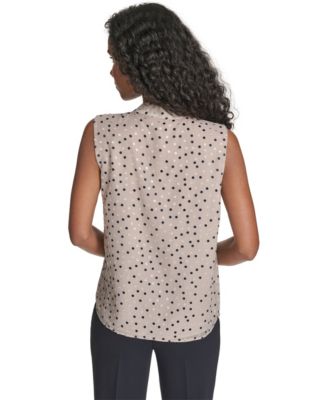 Women's Textured Tie Neck Top