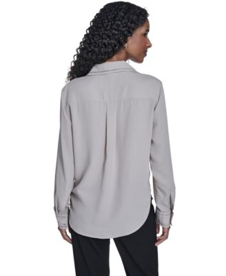 Women's Decorated Button-Down Top