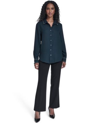 Women's Decorated Button-Down Top