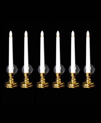 Single Light Window Candles with Remote and Timer, Set of 6
