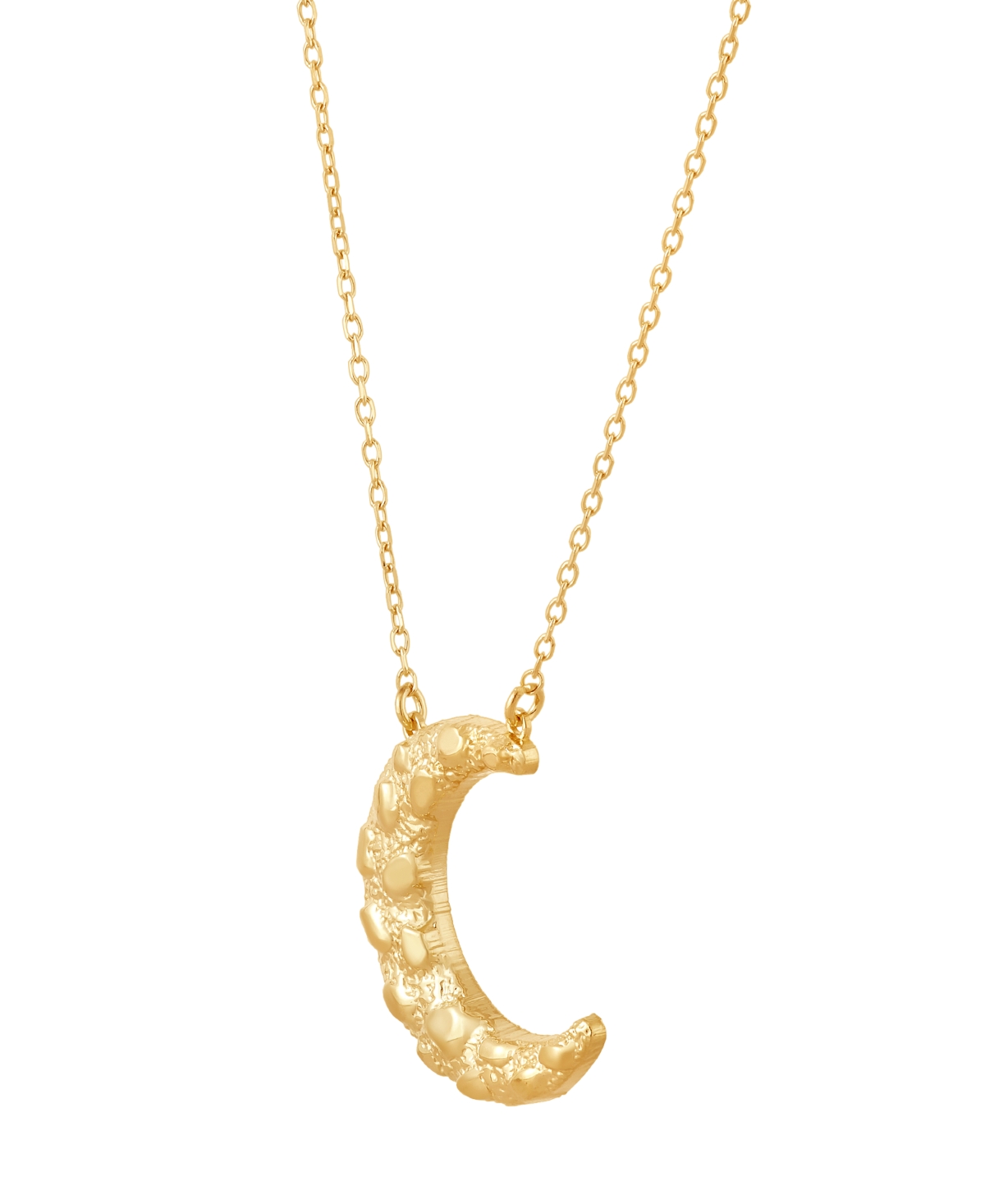 Macy's Polished Nugget Moon Pendant Necklace In 10k Yellow Gold In Gold
