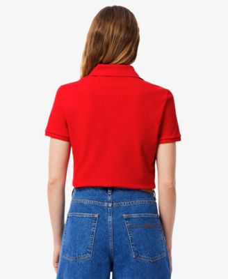 LACOSTE Women's Short Sleeve Slim-Fit Polo Top