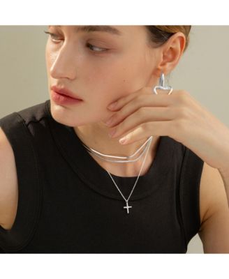 14k Gold Plated Pule Cross Necklace Holiday Gift Idea