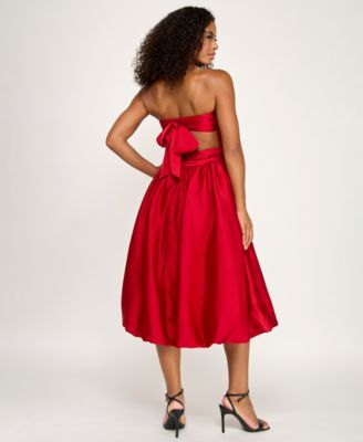 Juniors' Bubble Strapless Midi Dress