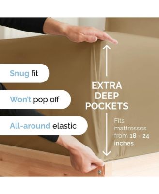 Extra Deep Pocket 18 - 24 Inch Microfiber Fitted Sheet - King