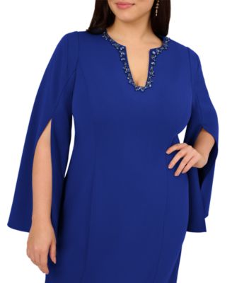 Women's Plus Size Beaded Split-Sleeve Dress