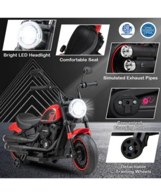 Kids Electric Motorcycle with Training Wheels and LED Headlights