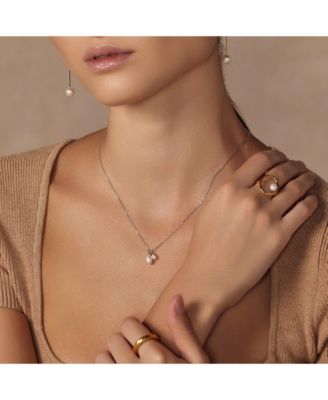 Sterling Silver Maisie Duo Cultured Pearl Pendant Necklace