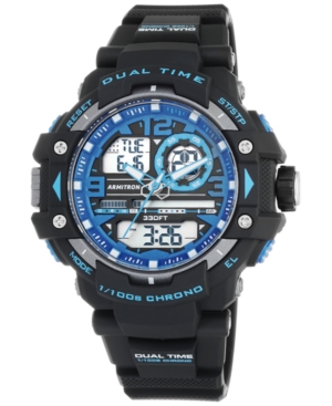 UPC 086702570980 product image for Armitron Men's Analog-Digital Chronograph Black Resin Bracelet Watch 50mm 20-506 | upcitemdb.com