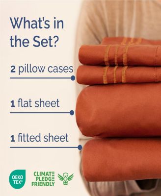 4 Piece Deep Pocket Microfiber (Muted, Vibrant, Heathered) Sheet Set - California King